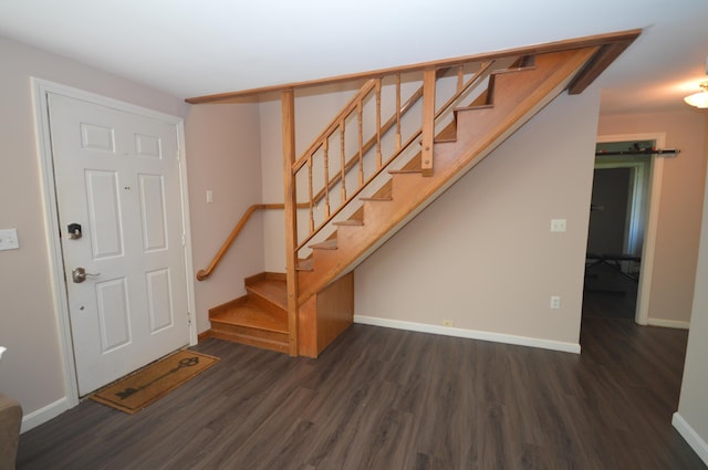 42 Blanchard St, Bangor, ME 04401 - foyer with wood finished floors, stairs, and baseboards