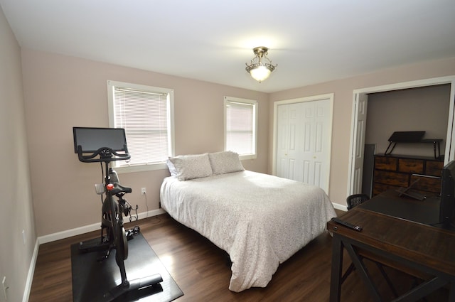 42 Blanchard St, Bangor, ME 04401 - bedroom with dark wood-style floors, baseboards, and a closet