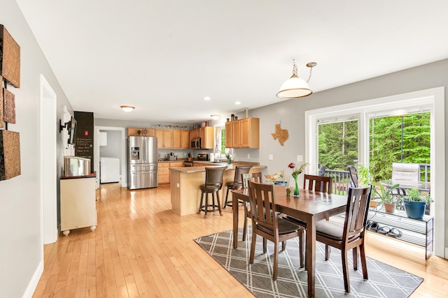 77 Cemetery Rd, Berwick, ME 03901 - dining area featuring light wood-type flooring, recessed lighting, and baseboards