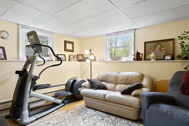 455 Duck Pond Rd, Westbrook, ME 04092 - exercise room with a paneled ceiling