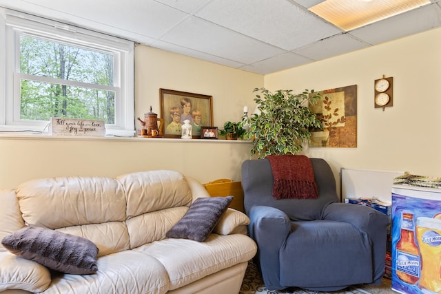 455 Duck Pond Rd, Westbrook, ME 04092 - living room featuring a drop ceiling