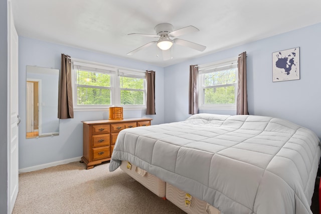 455 Duck Pond Rd, Westbrook, ME 04092 - bedroom featuring light carpet, a ceiling fan, and baseboards