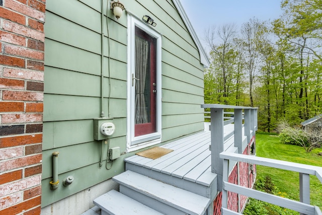 455 Duck Pond Rd, Westbrook, ME 04092 - view of exterior entry featuring a deck