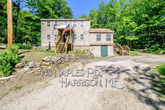 148 Naples Rd, Harrison, ME 04040 - view of front of home featuring stairs