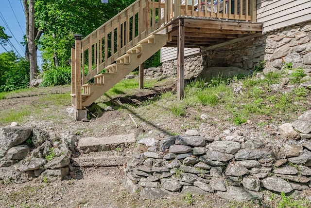 148 Naples Rd, Harrison, ME 04040 - view of yard with stairway and a deck