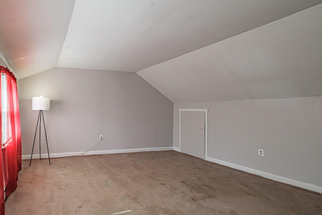 148 Naples Rd, Harrison, ME 04040 - additional living space with lofted ceiling, carpet flooring, and baseboards