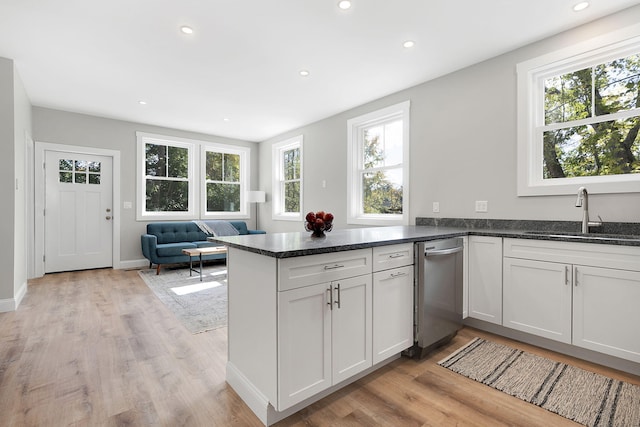 14 Depot St, Buxton, ME 04093 - kitchen with a sink, dishwasher, plenty of natural light, a peninsula, and recessed lighting