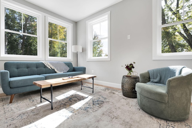 14 Depot St, Buxton, ME 04093 - living room featuring baseboards and wood finished floors