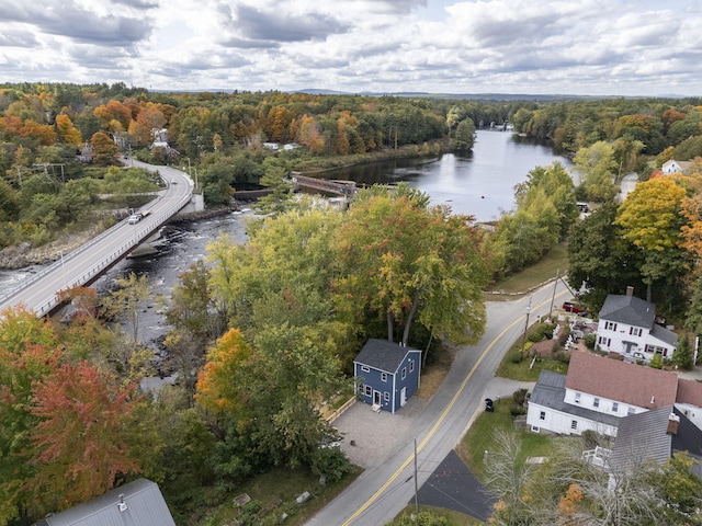 14 Depot St, Buxton, ME 04093 - bird's eye view of a nearby body of water and a heavily wooded area