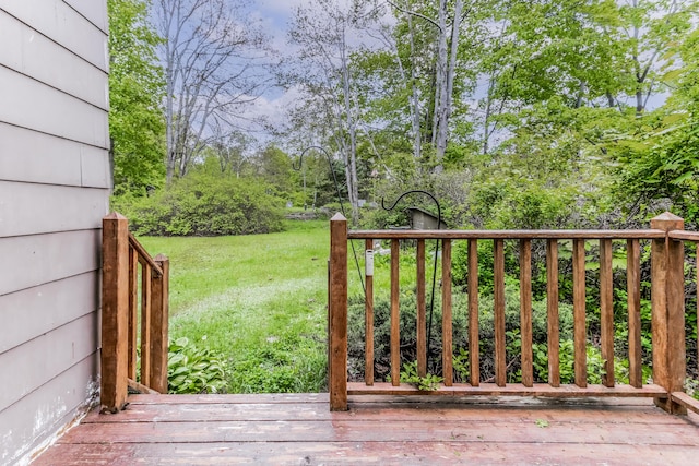 151 Central Ave, Portland, ME 04108 - wooden deck featuring a lawn and view of scattered trees