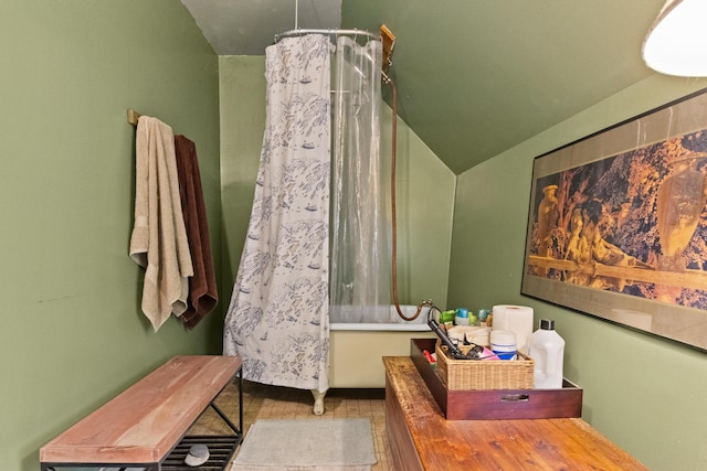 151 Central Ave, Portland, ME 04108 - bathroom featuring vaulted ceiling