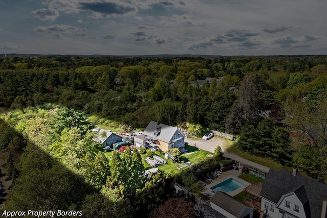 1905 Congress St, Portland, ME 04102 - aerial view of property's location featuring a forest and a pool area