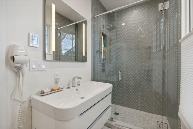 123 Cumberland Ave, Portland, ME 04101 - full bath featuring a stall shower and vanity