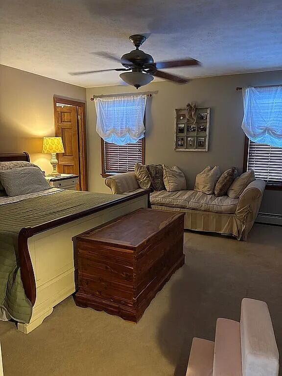 9 Deerfield Dr, Brunswick, ME 04011 - carpeted bedroom with ceiling fan