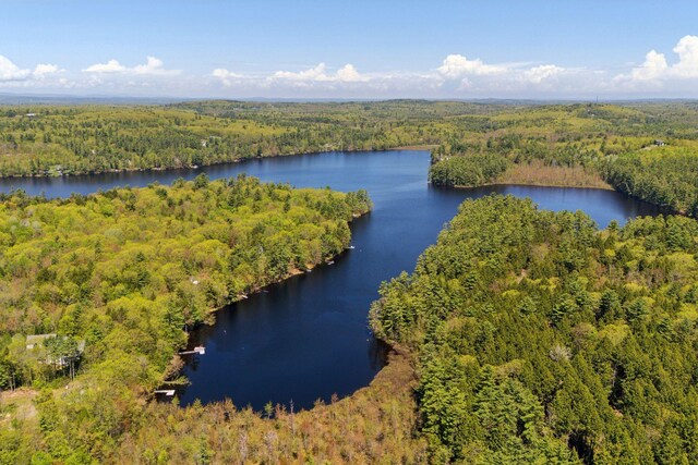 65 Lone Indian Trl, Augusta, ME 04330 - aerial view of a heavily wooded area and a nearby body of water