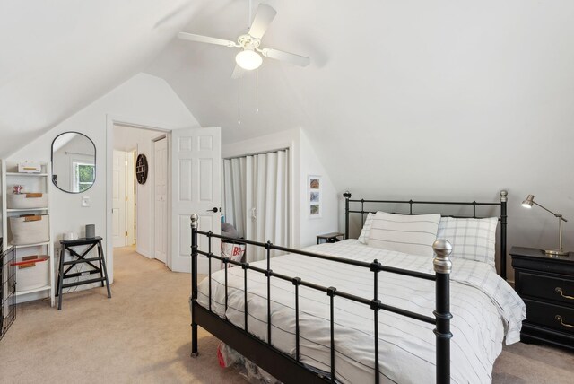 65 Lone Indian Trl, Augusta, ME 04330 - bedroom featuring light colored carpet and lofted ceiling