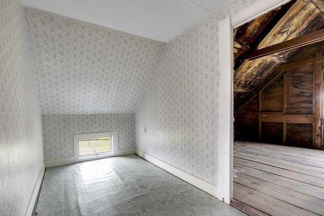 640 Lower St, Turner, ME 04282 - additional living space with vaulted ceiling and wallpapered walls