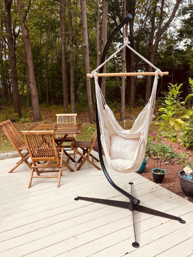 5 Jamestown Ct Unit 5, South Portland, ME 04106 - wooden deck with outdoor dining area