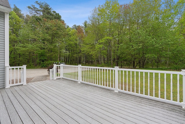 1 Whispering Pines Dr, Old Orchard Beach, ME 04064 - wooden deck featuring a yard