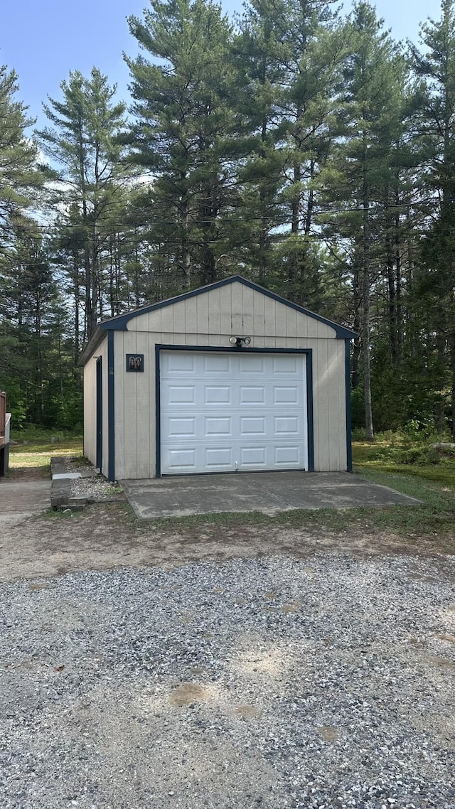 60 Twig Cir, Harrison, ME 04040 - detached garage featuring driveway