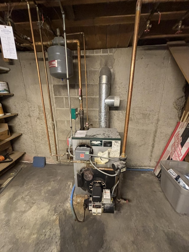 utility room with a heating unit