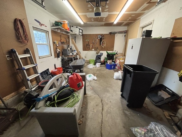 garage featuring a garage door opener