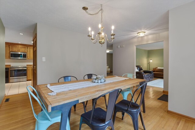 18 Ginger Ln, Saco, ME 04072 - dining space with a chandelier, light wood-style flooring, baseboards, and recessed lighting