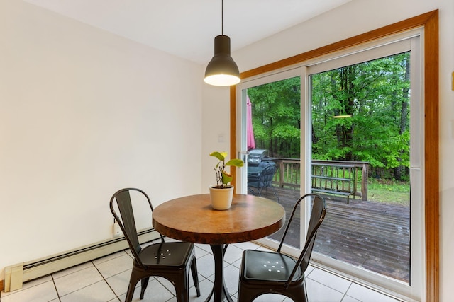 18 Ginger Ln, Saco, ME 04072 - dining area with light tile patterned floors and baseboard heating