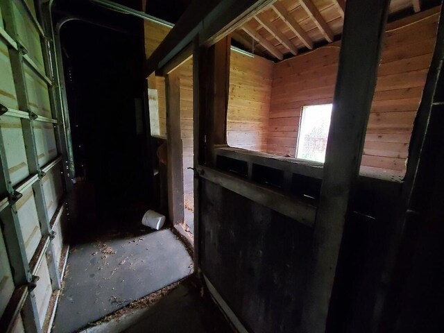 259-265 Bowden Point Rd, Prospect, ME 04981 - detailed view of concrete floors and wooden walls