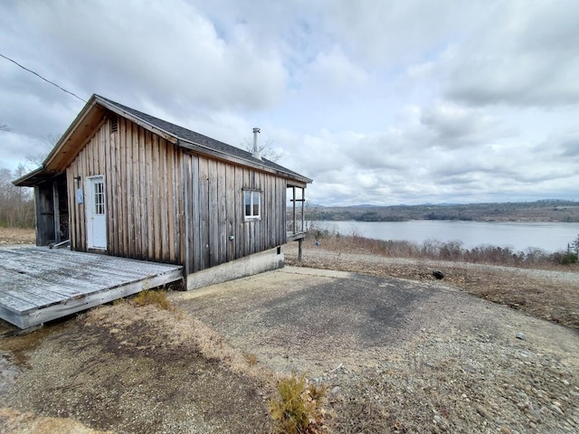 259-265 Bowden Point Rd, Prospect, ME 04981 - view of outdoor structure with a water view