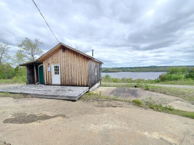 259-265 Bowden Point Rd, Prospect, ME 04981 - view of outbuilding with a water view