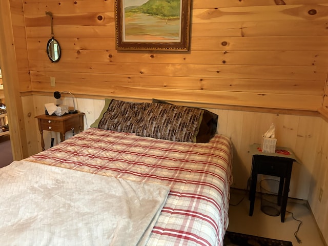54 Orris Lamb Rd W, Dallas Plt, ME 04970 - bedroom featuring wood walls