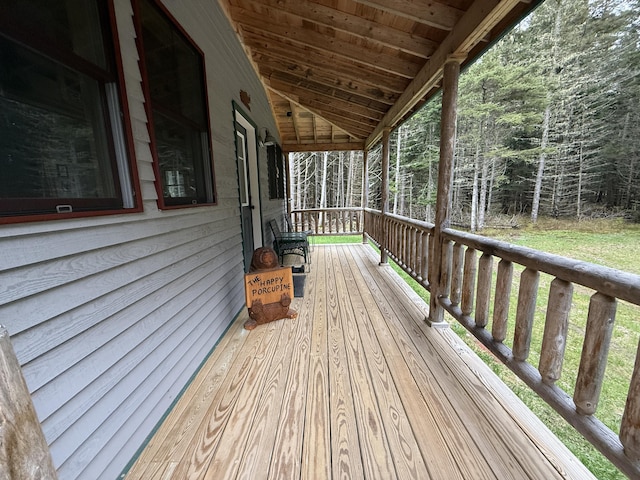 54 Orris Lamb Rd W, Dallas Plt, ME 04970 - view of wooden terrace