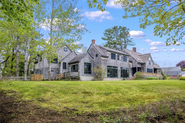 21 Harpswell Islands Rd, Harpswell, ME 04079 - back of property with a chimney