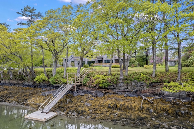 21 Harpswell Islands Rd, Harpswell, ME 04079 - dock area featuring stairs and a water view