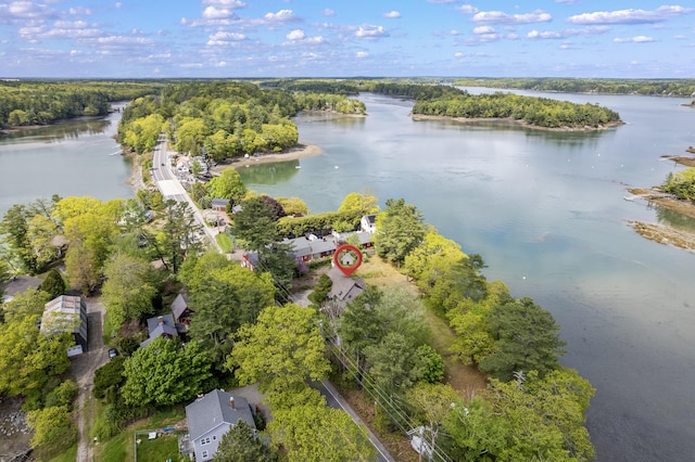 21 Harpswell Islands Rd, Harpswell, ME 04079 - aerial view of property and surrounding area featuring a nearby body of water and a forest