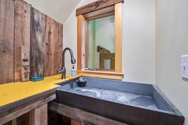 21 Harpswell Islands Rd, Harpswell, ME 04079 - bathroom featuring lofted ceiling