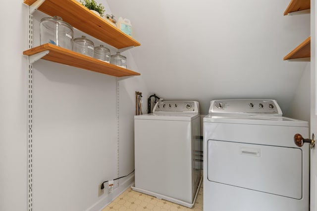 21 Harpswell Islands Rd, Harpswell, ME 04079 - washroom featuring washing machine and dryer, light floors, and baseboards