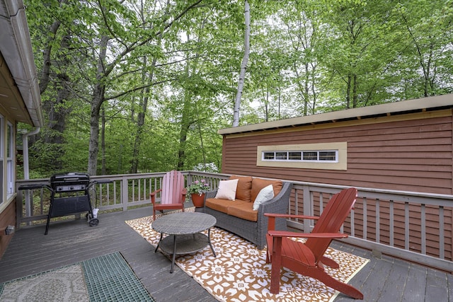 107 Meadow Rd, Raymond, ME 04071 - wooden terrace featuring area for grilling and an outdoor living space