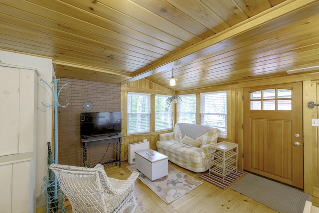 107 Meadow Rd, Raymond, ME 04071 - living room with hardwood / wood-style floors, healthy amount of natural light, and wood ceiling