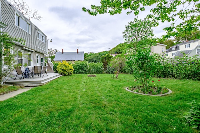 45 High St, Biddeford, ME 04005 - view of grassy yard with a deck