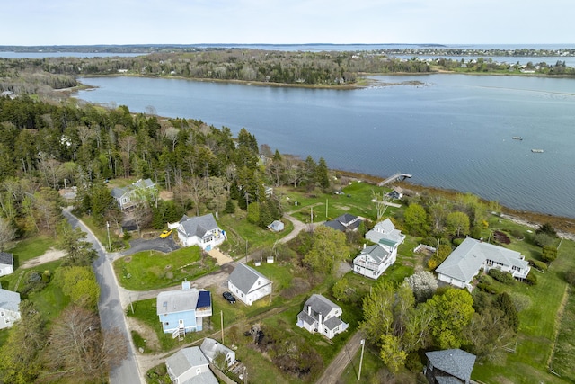 197 Ash Point Rd, Harpswell, ME 04079 - aerial view of property and surrounding area with a large body of water and nearby suburban area