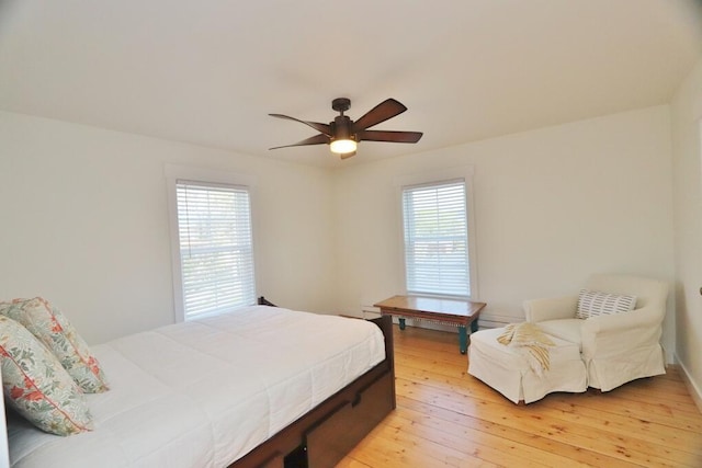 228 French St, Bangor, ME 04401 - bedroom featuring light wood finished floors and a ceiling fan
