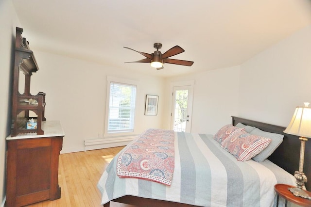 228 French St, Bangor, ME 04401 - bedroom featuring light wood-type flooring and ceiling fan