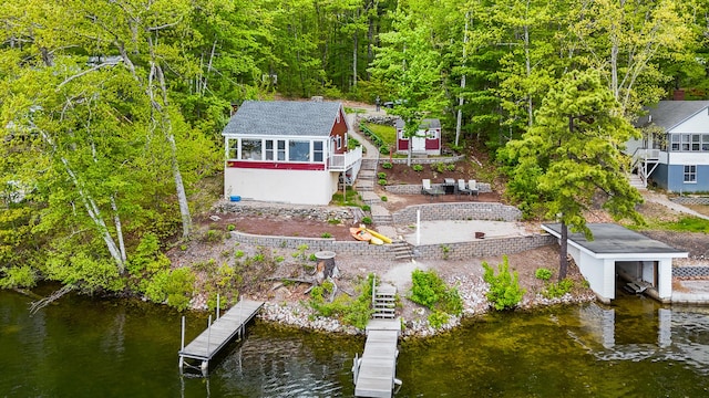 72 Logan Cir, Waterboro, ME 04030 - view from above of property with a nearby body of water