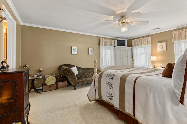 31 Rebecca Rd, Ogunquit, ME 03907 - carpeted bedroom with ornamental molding and ceiling fan