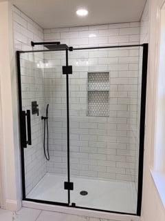 12 Windsor Rd, Ellsworth, ME 04605 - bathroom with a shower stall and recessed lighting