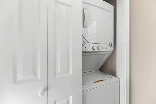 224 N St Unit 107, Saco, ME 04072 - laundry area featuring stacked washer / drying machine