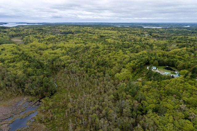 31 Lakeview Dr, West Bath, ME 04530 - aerial view of property and surrounding area featuring a heavily wooded area and a nearby body of water