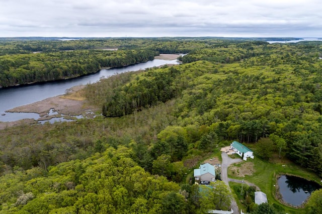 31 Lakeview Dr, West Bath, ME 04530 - aerial view of property and surrounding area featuring a forest and a nearby body of water